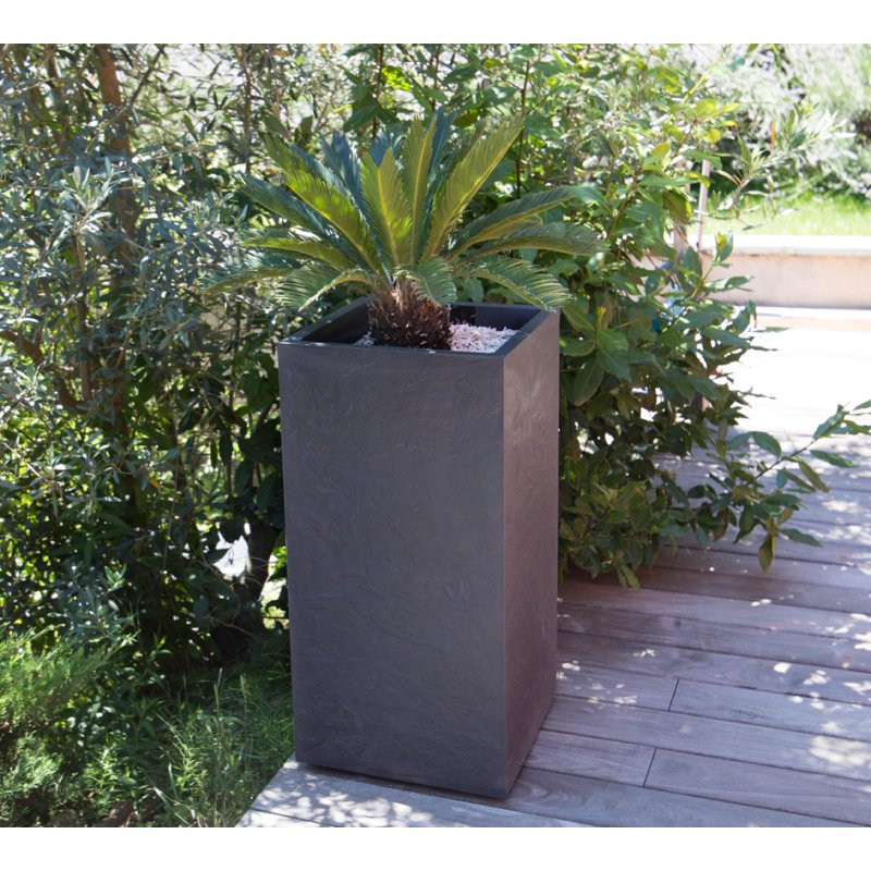 EDA plantenzuil VOLCANIA, kunststof kalksteen-look, 124 L, antraciet